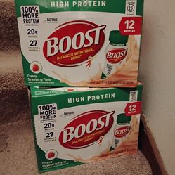 BOOST High Protein Creamy Strawberry nutritional drink 12 pks $19 a pk - $19 (43612)
BOOST High Protein Creamy Strawberry nutritional drink 12 pks $19