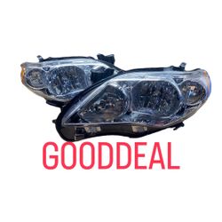 P5 Fit 11-13 Toyota Corolla Chrome Headlight Light Pair Left Right