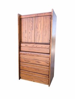 Vintage Post Modern Oak Dresser Chest 
