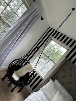 Black swing hammock chair