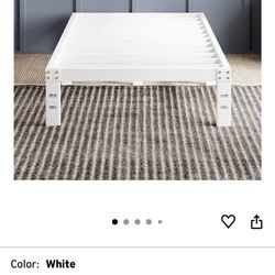 12 inch white twin bed frame.