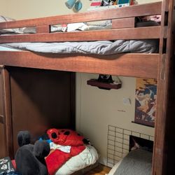 FREE Bed Frame (Twin Over Full Bunk Bed) With Built-in Drawers 