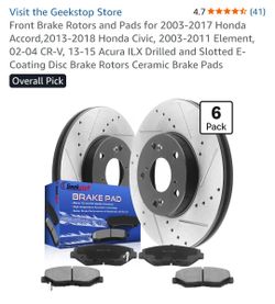 Front brakes and rotors set