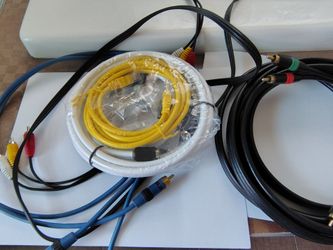Assorted audio and video cables