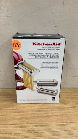 KITCHEN AID STAND MIXER ATTACHMENT 3-PIECE PASTA ROLLER & CUTTER SET.