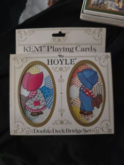 Vintage 1984 Hoyle Kent Double Deck Bridge Playing Cards - Sunbonnet Sue & Sam - BRAND NEW SEALED DECKS