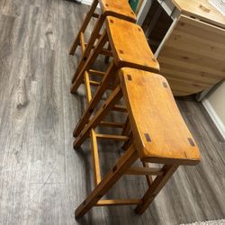 3 Set Of Saddle Bar Stools