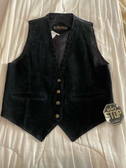 Vintage Black Suede Vest