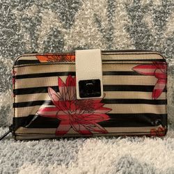 Large Wallet Striped With Flowers - Sakroots