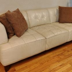 $100 Tan Leather Sofa Couch