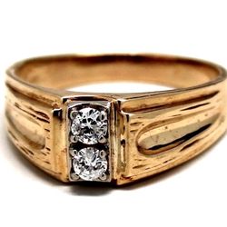 Mens Diamond/14K Gold Fashion Ring