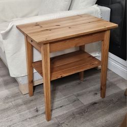 End table with shelf and drawer