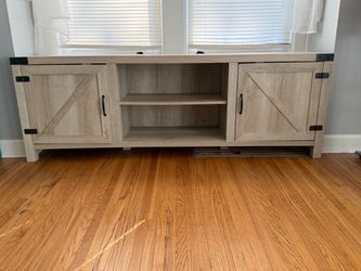 Farmhouse TV Stand with Barn Door Cabinets