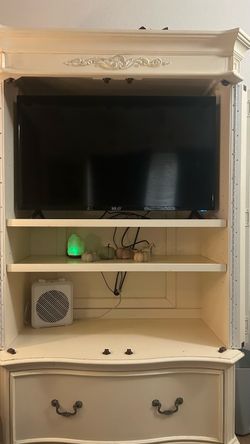 White Corner Armoire Entertainment Center