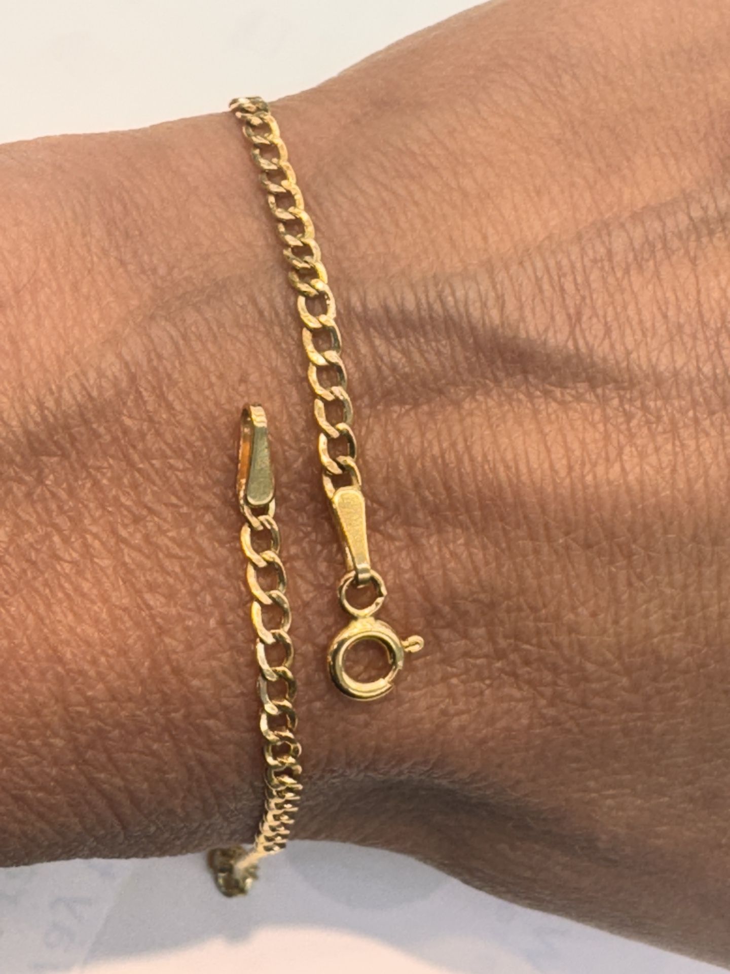 10k Yellow Gold 2mm Cuban Anklet 10” Long 