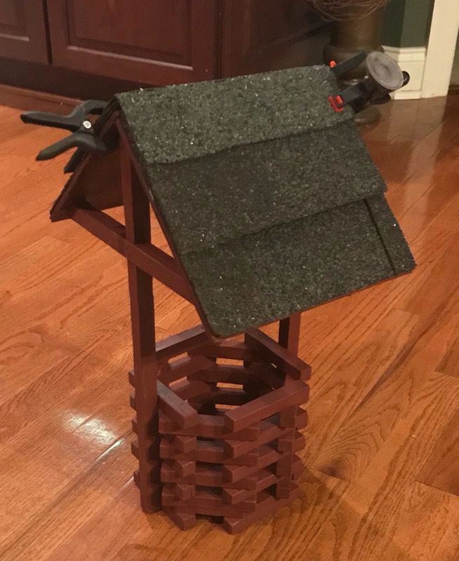 Refurbished Wooden Wishing Well with Real Shingles
