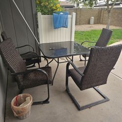Nice Vinyl Wickered Outdoor Chairs.