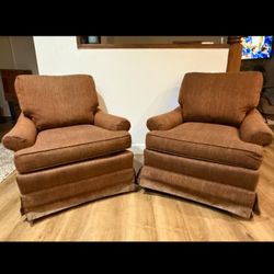 Two Quality Matching Swivel Rocking Chairs 