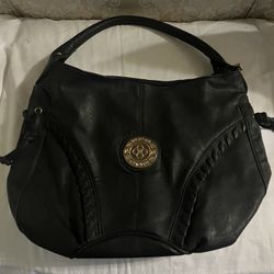 Black Leather Handbag large approx L13”W17”