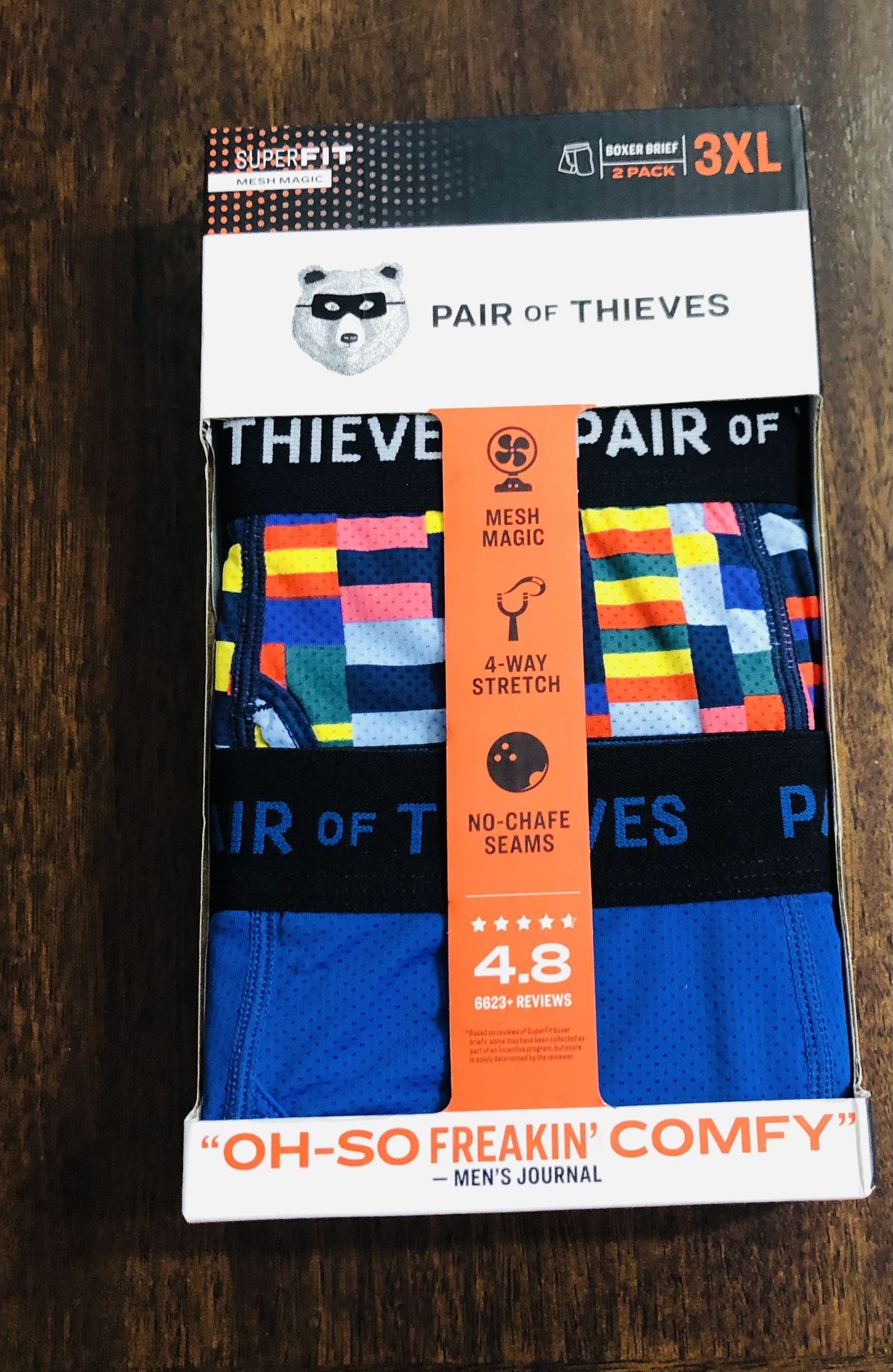 Pair of thieves 2PK boxer brief super fit stack on stack blue.3XL
