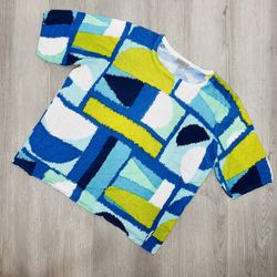 Joseph A Size L Green And Blue Shirt Top