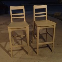 New Set of 2 Wood Ladder Back Stool Bar Height - Hearth & Hand with Magnolia