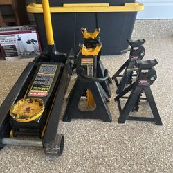 Craftsman Floor Jack & 4 Jack Stands