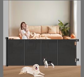 Pawtners Retractable Baby Gate Extra Wide, 41" Tall Extends Up To 71"