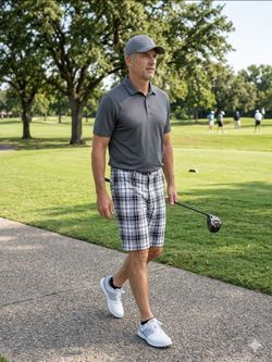 Black & White Plaid Performance Golf Shorts Size 40 Cool 18 Pro