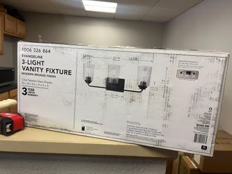 Hampton Bay Evangeline 23 in. 3-Light Modern Bronze Bathroom Vanity Light