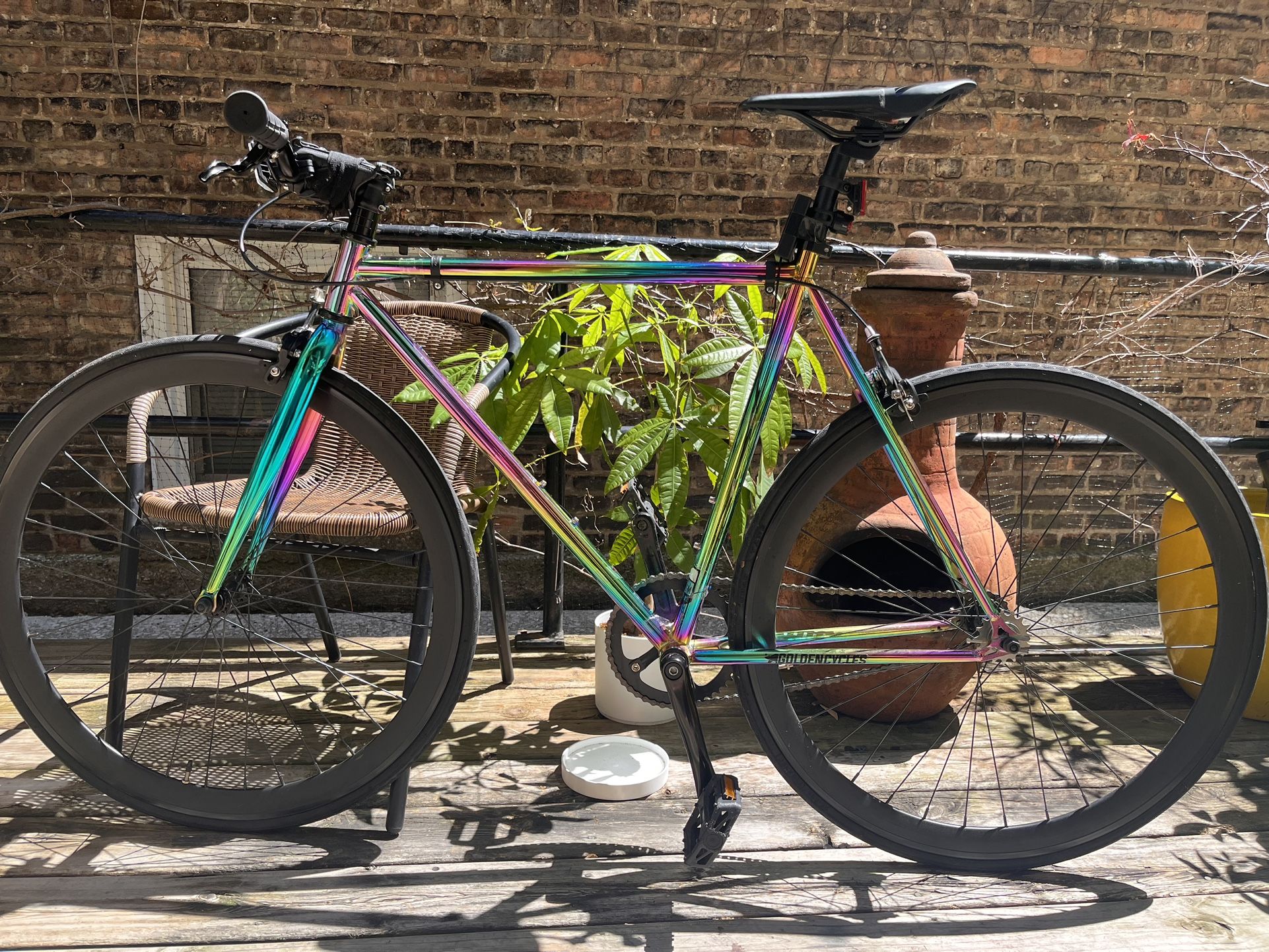 Golden Cycles Single Speed bike “Oil Slick” Color