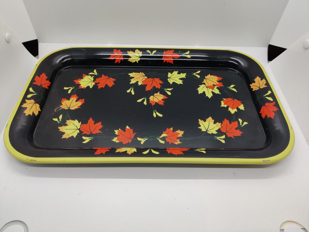 Vintage Black Autumn Leaf Tray