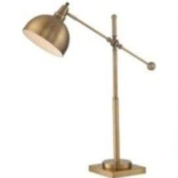 Lite Source Metal Table LAMP, Brushed Brass, E27 CFL 23W LS-22604