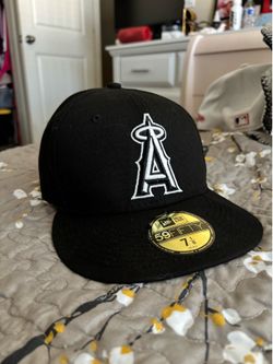 LA Angels Black&White Fitted Cap
