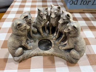 Windstone Editions Wolf Council Votive Candle Holder