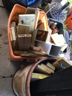 Scrap Wood and Wooden Stairs 