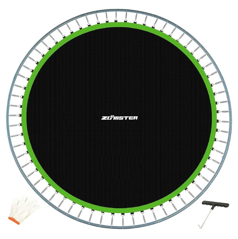 Zoomster Replacement Jumping Mat, Fits 15 ft Round Trampoline Frame with 96 V-Hooks