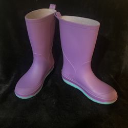 Purple And Teal Toddler Girls Rain Boots- Waterproof, Non-Slip, Durable Comfortable