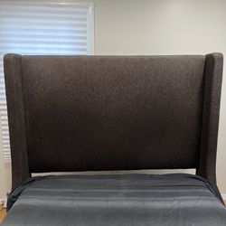 Ashley Furniture Queen Size Extra Tall Wingback Headboard 64” Graphite Bed