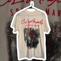 Civil LA Los Angeles Spider-Man Graphic T-Shirt Medium Cream Streetwear