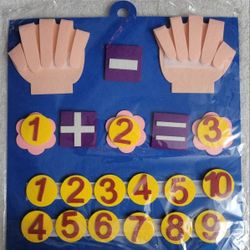 
Felt Hand And Numbers For Math, Counting,Learning School Home School 11"×11"