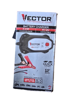 Vector VECBC2 2 Amp Battery Charger Maintainer 6V 12V Car Motorcycle Open Box