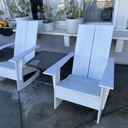 2 White Rocking chairs