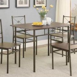 Brand New 5 Piece Dark Bronze Dining Set