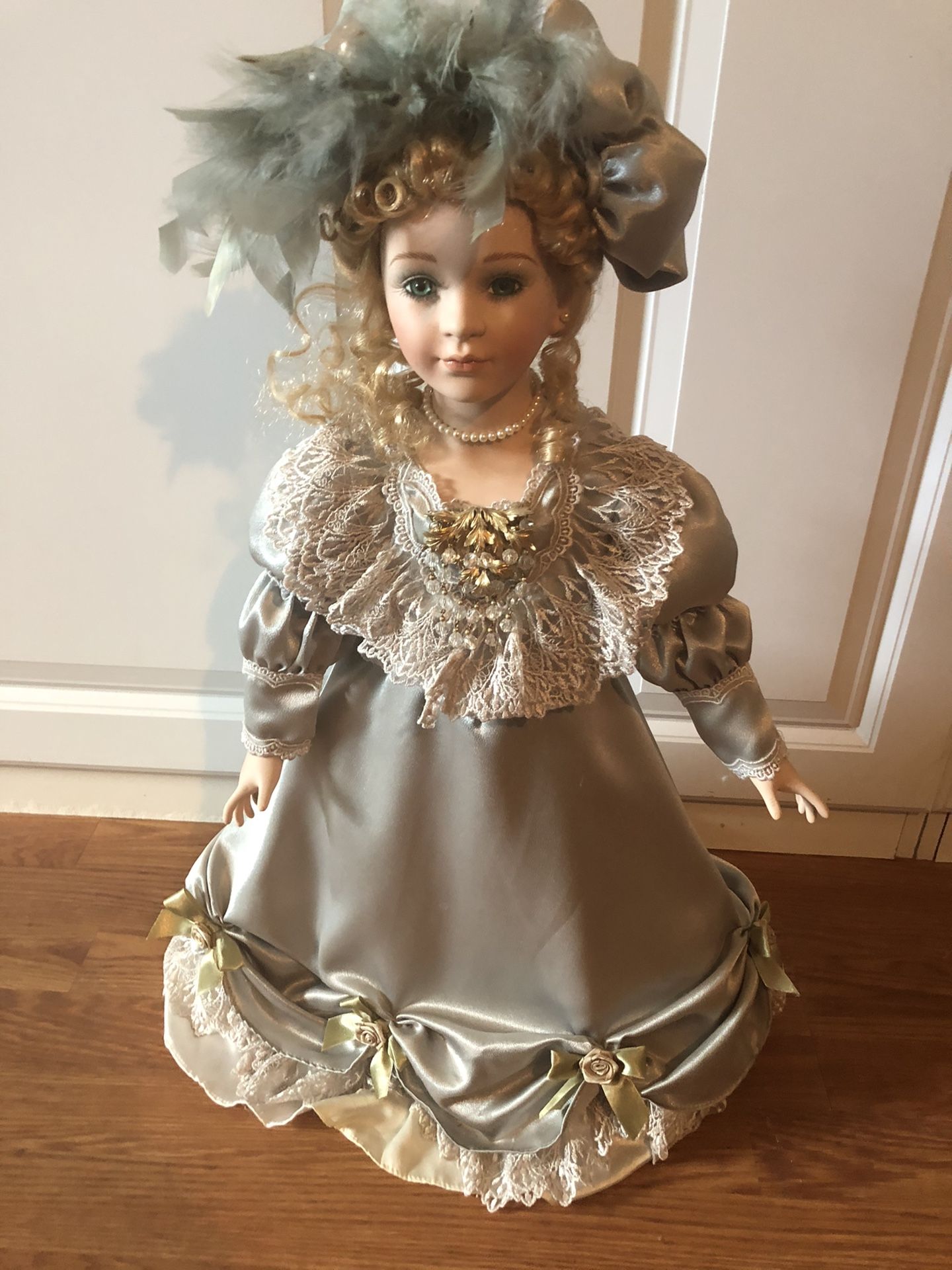 Beautiful Victorian Porcelain Doll 2ft Tall