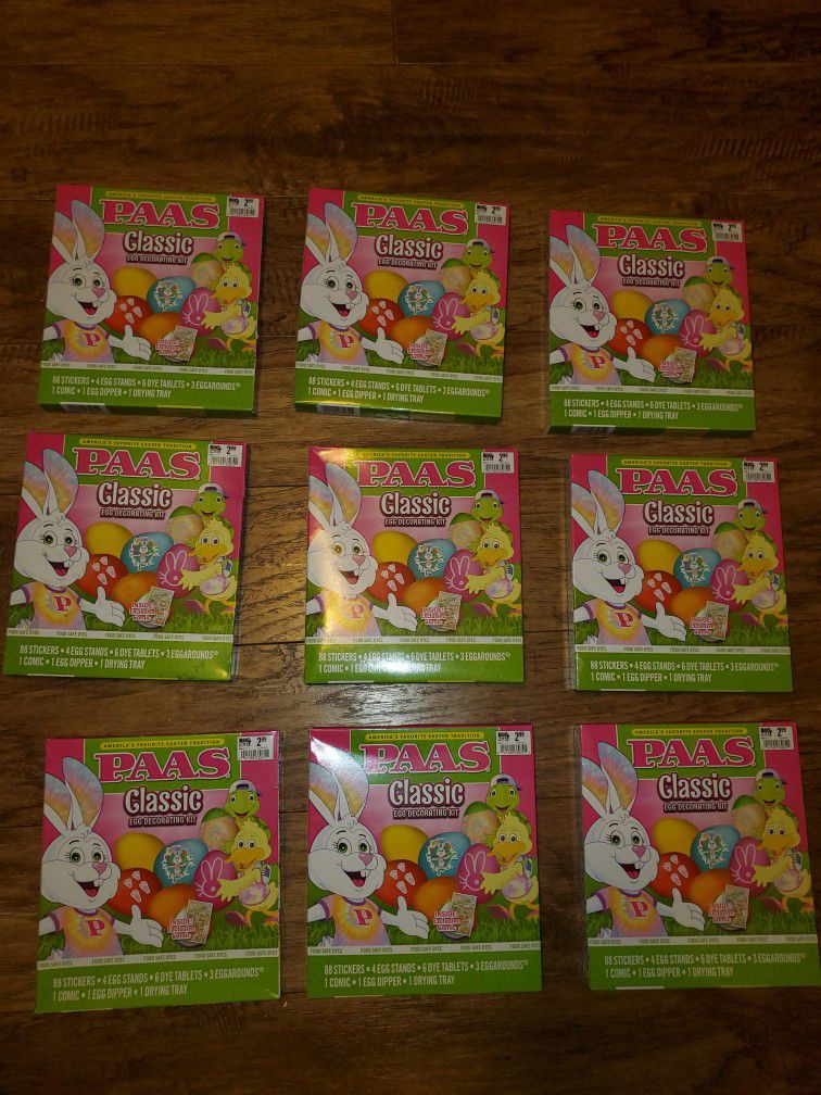 9 New PAAS Classic Easter Egg Coloring  Decorating Craft Kits Lot