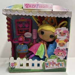 New Lalaloopsy Silly Hair Doll- April Sunsplash & Pet Toucan 13" Rainbow Hair Style with cardboard house.