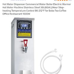Hot Water Dispenser Commercial Water Boiler Electric Warmer Hot Water Machine Stainless Steel 30L(8GAL)/Hour Step-heating Temperature Control 86-212°F