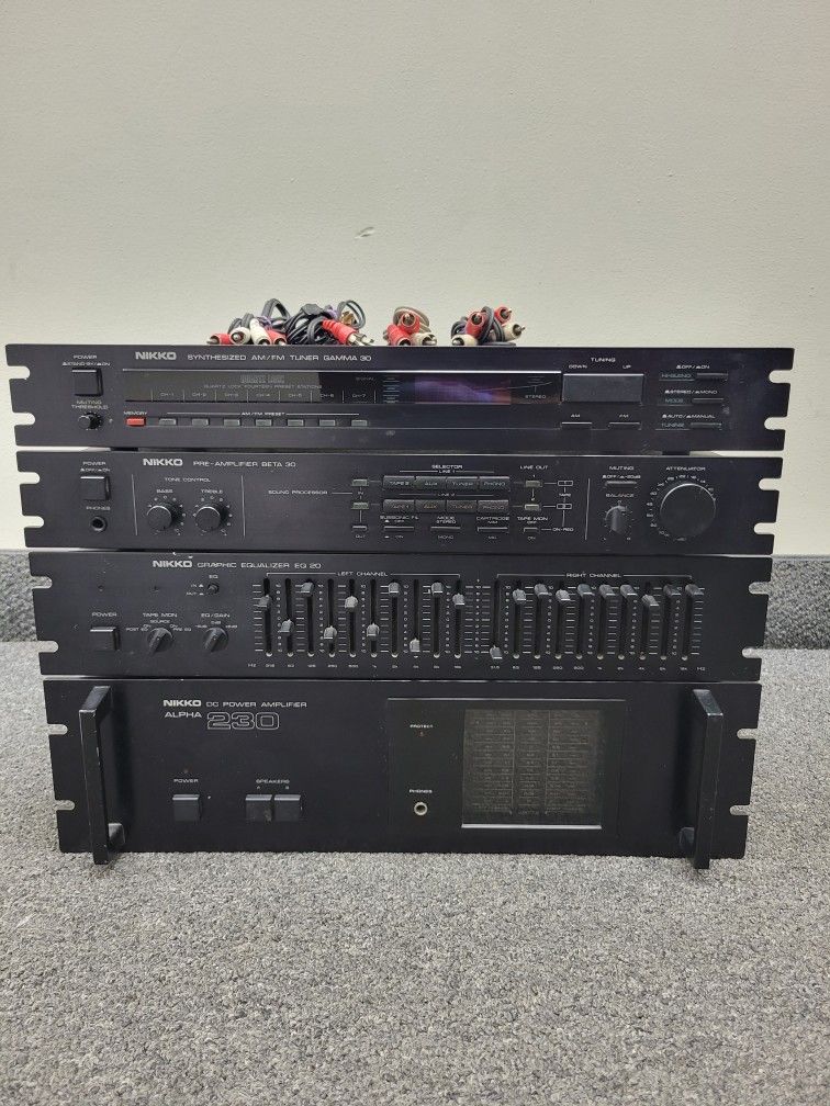 Nikko Stack Amplifier Set, INCLUDES: ALPHA 230, GAMMA 30, BETA 30, EQ 20, Good Working Condition!