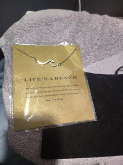 Wave necklace silver tone 16 in